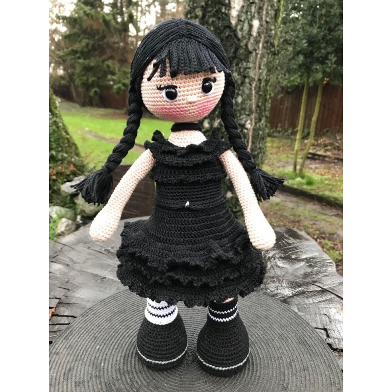 Wednesday Addams Doll Black Hair Cotton Doll 